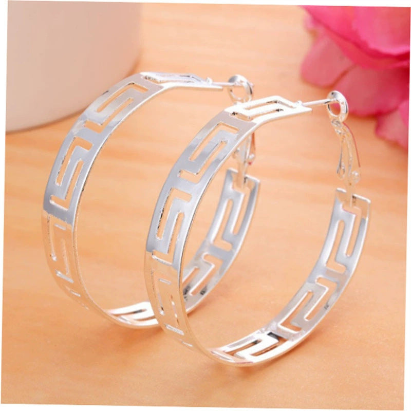 Fashion Trendy Earrings Silver Accessories