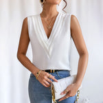 Women's Elegant V Neck Tank Tops Summer Casual Sleeveless Shirts