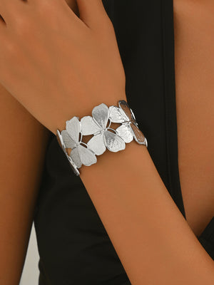 Lxalry Platinum Plated Stainless Steel Floral Carved Mirror Bracelet Hypoallergenic Skin Safe Jewelry With Artisan Polish Never Tarnish Luxury Gift For Women S Daily   Evening Wear