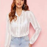 See-through tops striped shirts for sun protection