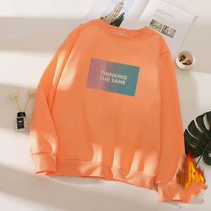 Women''s spring and autumn wear extra thick base shirt loose LARGE T-SHIRT long sleeve student warm top fashion